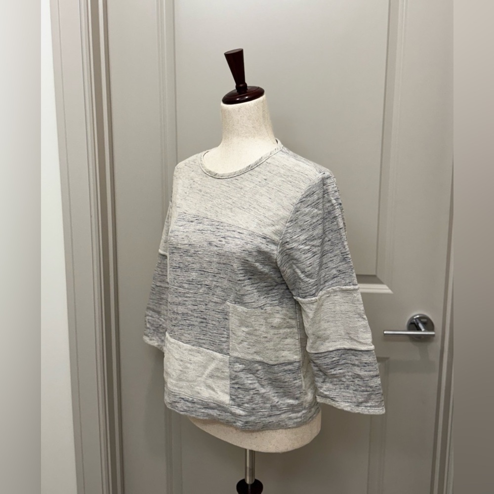Tibi - Gray Patchwork Sweatshirt Top - image 5